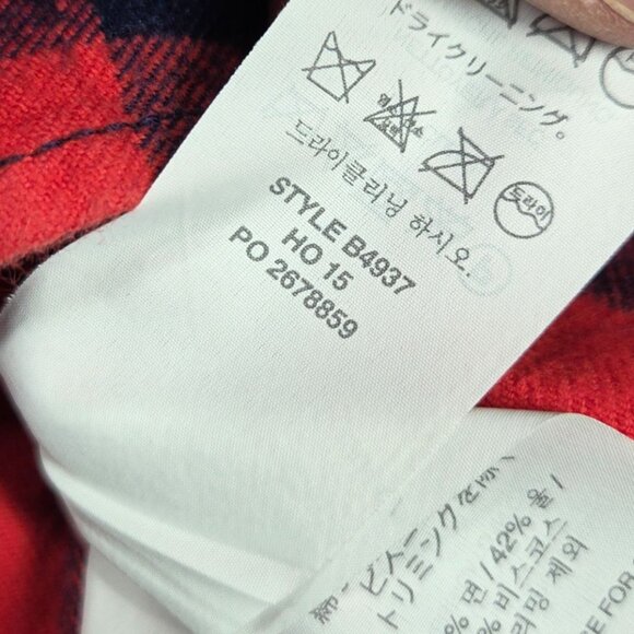 J Crew Shirt Womens Small Red Blue Buffalo Check Wool Blend Flannel Shacket - Picture 7 of 10
